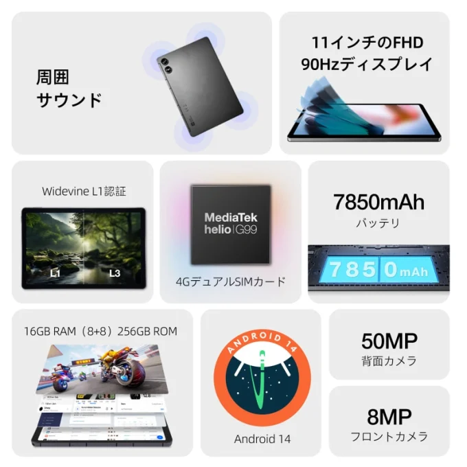 AGM PAD P2 | 10.95-inch 高性能スマートタブレット 8GB+256GB/WiFi+4G