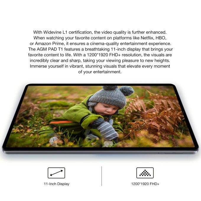 AGM PAD T1｜超軽量｜11インチFHD+｜T606オクタコアプロセッサ｜4GデュアルSIM｜Android 14｜7000mAhバッテリー